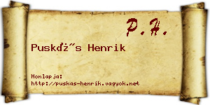 Puskás Henrik névjegykártya