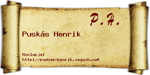 Puskás Henrik névjegykártya
